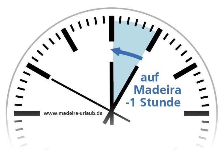 Zeitverschiebung Madeira Minus 1 Stunde